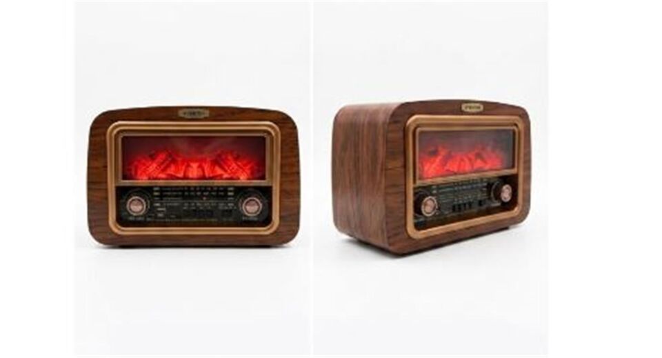 Everton Rt-742 Şömine Göstergeli  Bluetooth Fm-Usb-Tf-Aux  Şarjlı Nostaljik Radyo
