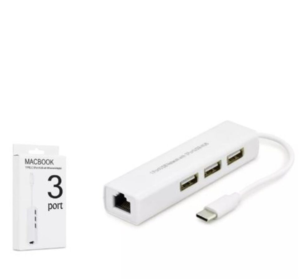 Hadron Hdx7007 Type-C Hub Combo 3-Usb + Lan Beyaz