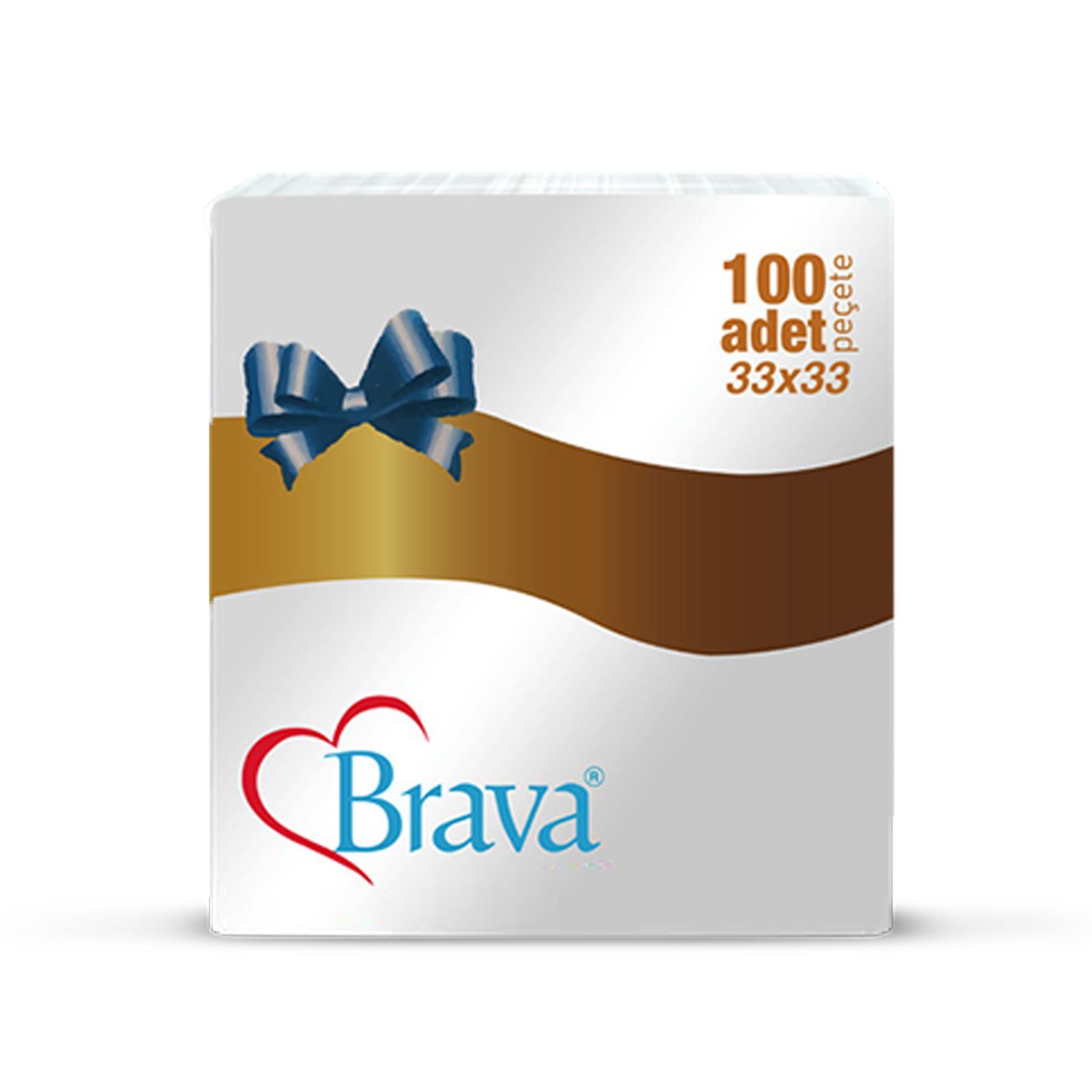 Brava 33x33 cm Kenar Desenli Peçete 100 Adet