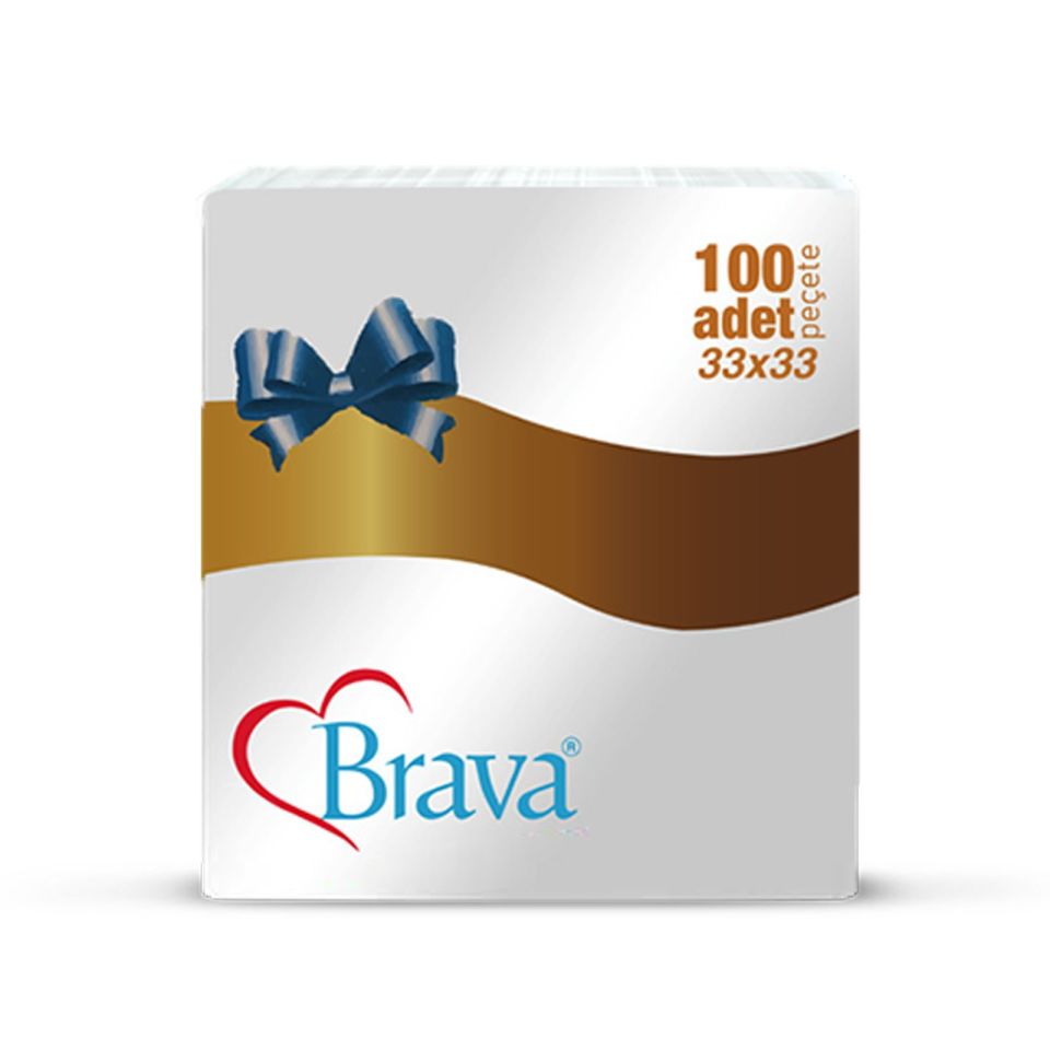 Brava 33x33 cm Kenar Desenli Peçete 100 Adet