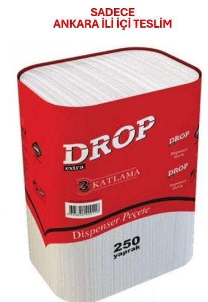 DROP 3 KATLAMA DİSPENSER PEÇETE 250 YAPRAK X18 PAKET