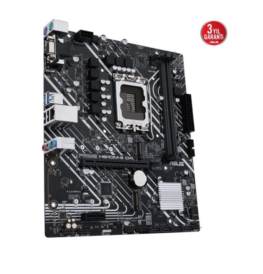 Asus Prime H610M-E D4-CSM 3200MHz DDR4 Soket 1700 M.2 HDMI DP mATX Anakart