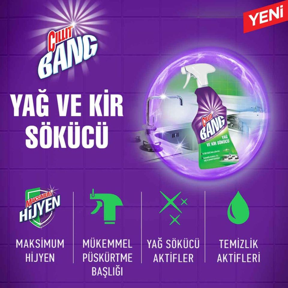 Cillit Bang Mutfak Yağ Ve Kir Çözücü Sprey 750 Ml