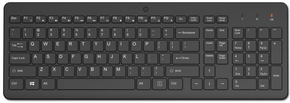HP 225 805T1AA Kablosuz Klavye 2.4Ghz (1 x AAA Pil) Siyah (12 Kısayol Kombinasyonu)