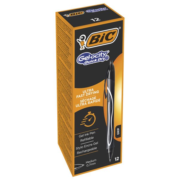 Bic Jel Kalem İntensity Basmalı Hızlı Kuruyan 12 Lİ Siyah