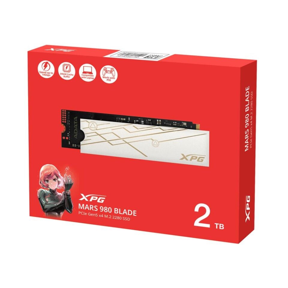 XPG 2TB Mars 980 Blade 14,000MB-s-13,000MB-s PCIe Gen5 x4 M.2 2280 Ssd Harddisk