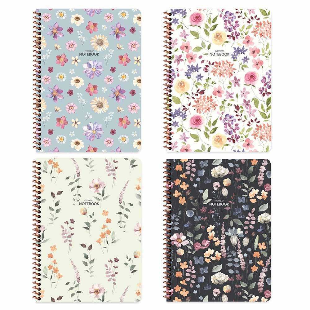 Keskin Color Defter Karton Kp.Spr.Çiçek 16,5x22,5 80 YP Kar.