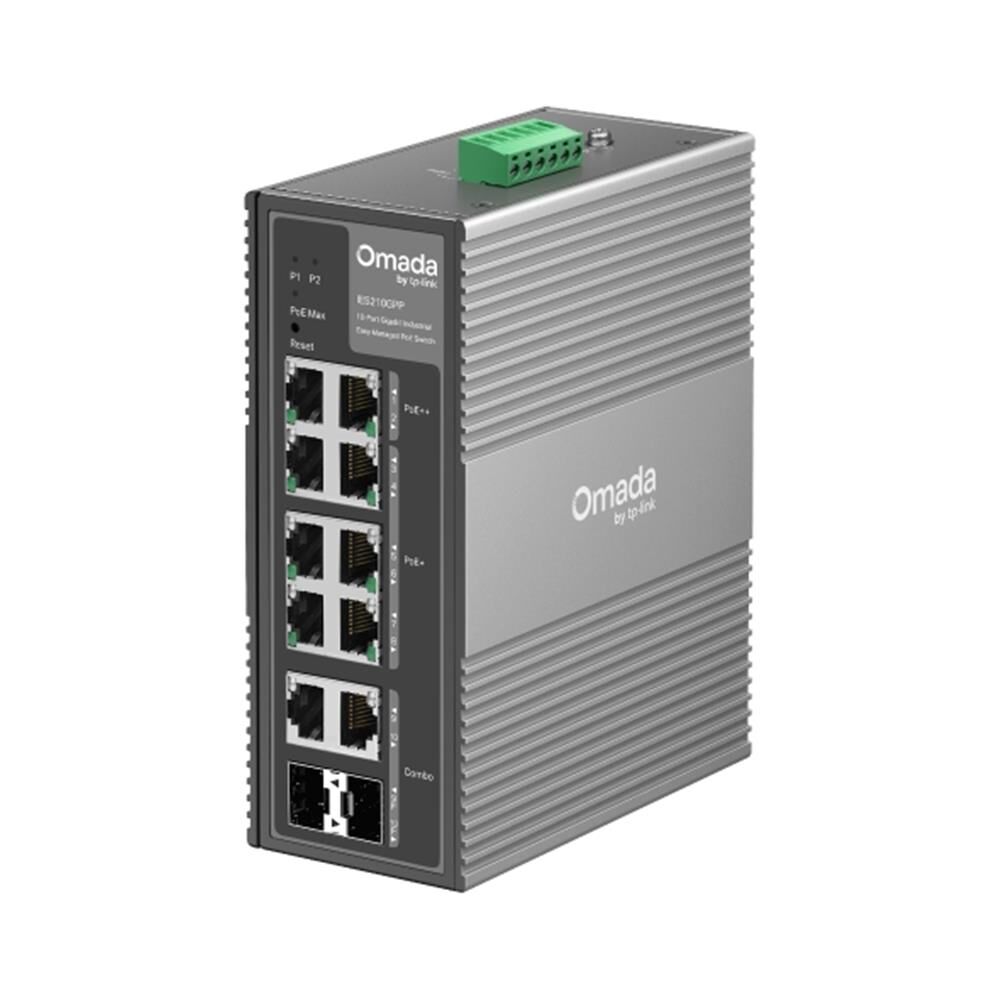 Omada TP-Link IES210GPP 10 Port Gigabit Endüstriyel Yönetilen Switch, 6-Port PoE+ and 2-Port PoE++