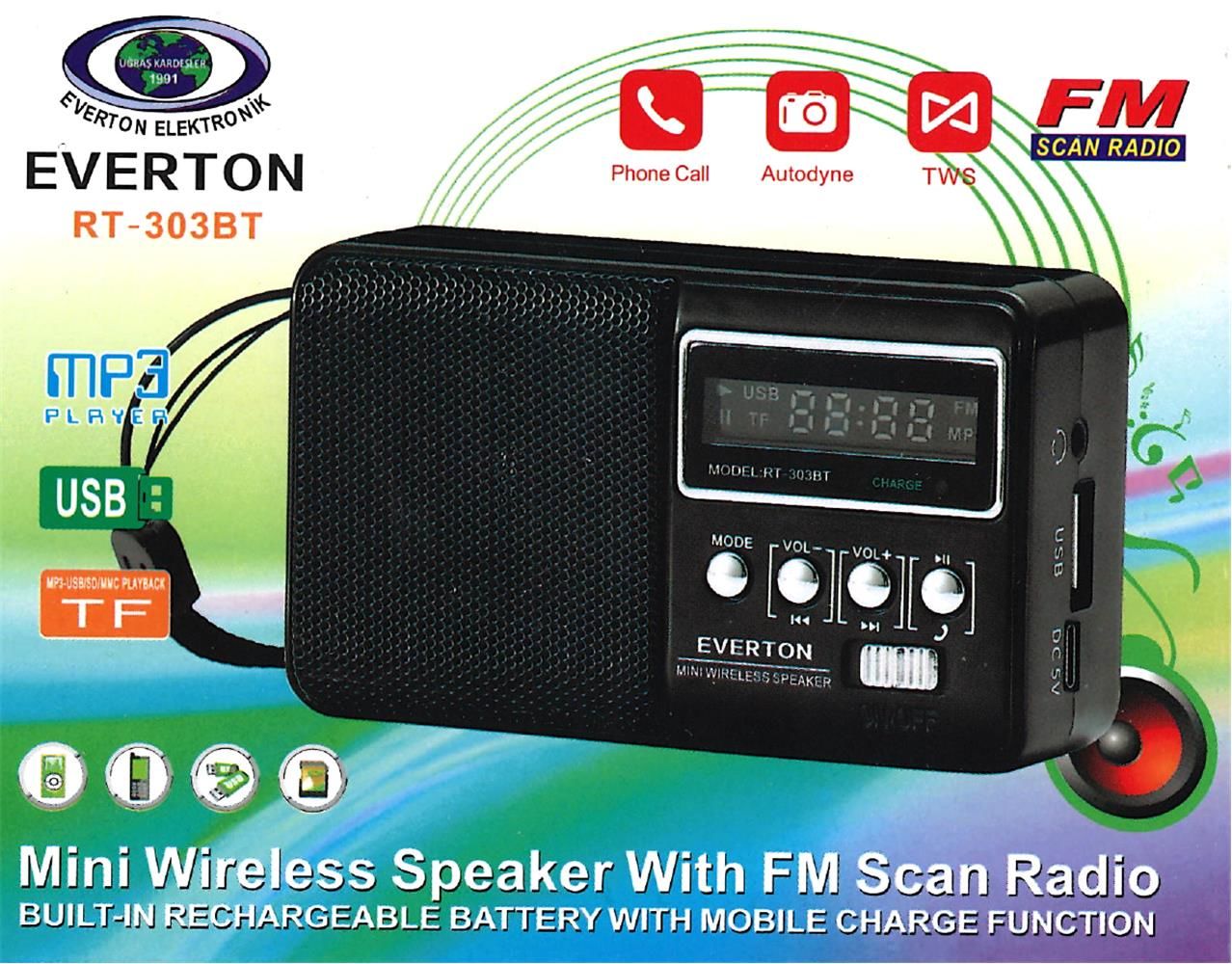 Everton Rt-303Bt Fm-Usb-Tf Dijital Göstergeli Radyo