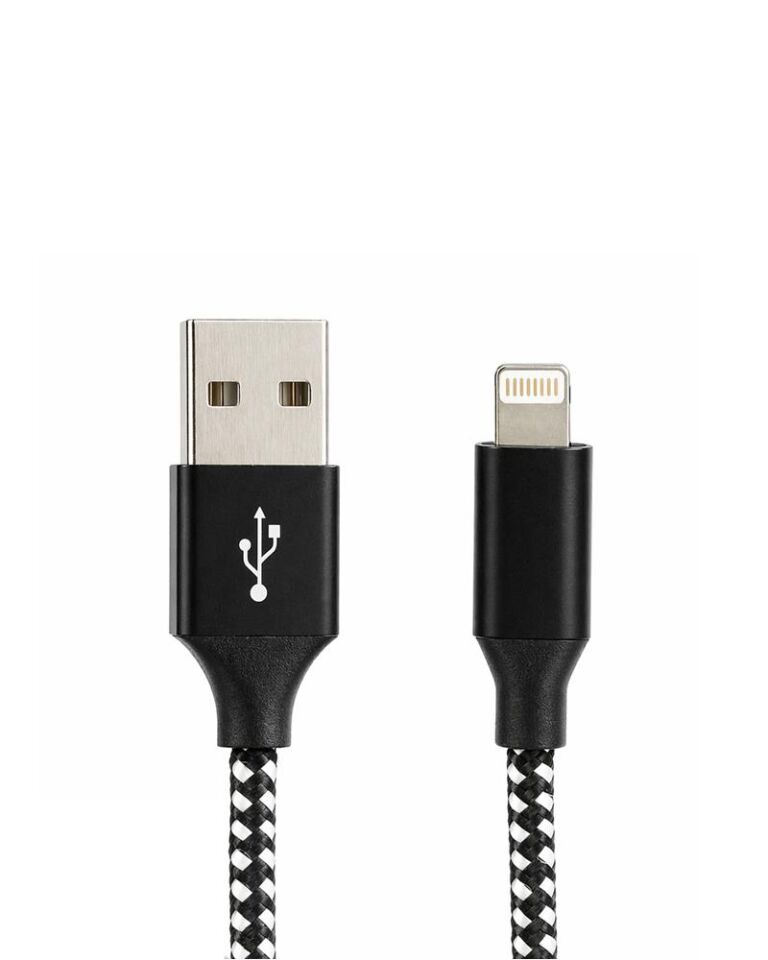 Vcom CU251 Lightning to USB 3m 12W (5V-2.4A) Örgülü Şarj Kablosu